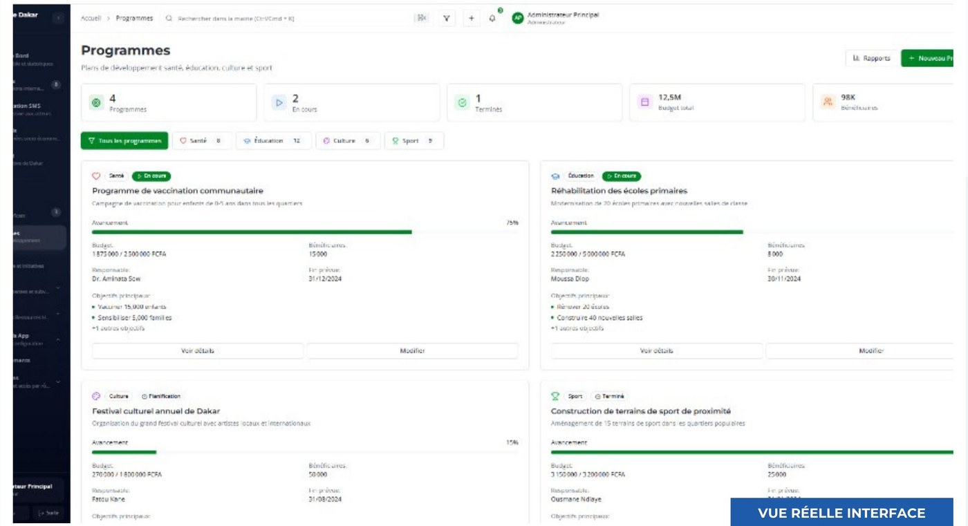 Module de gestion des programmes sociaux de la plateforme