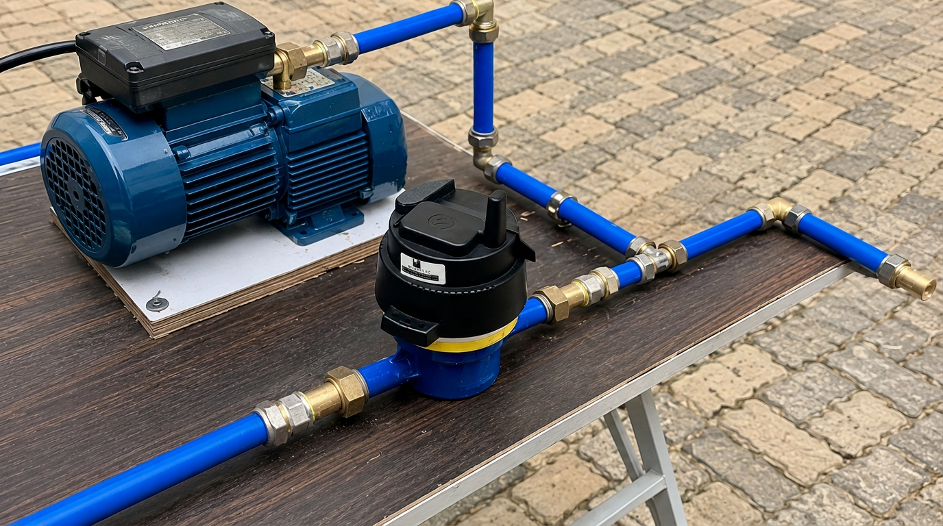 Compteur d'eau intelligent Sénomètre installé sur une canalisation