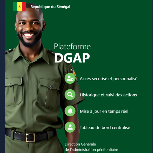 Plateforme DGAP - agent pénitentiaire en tenue devant l'application